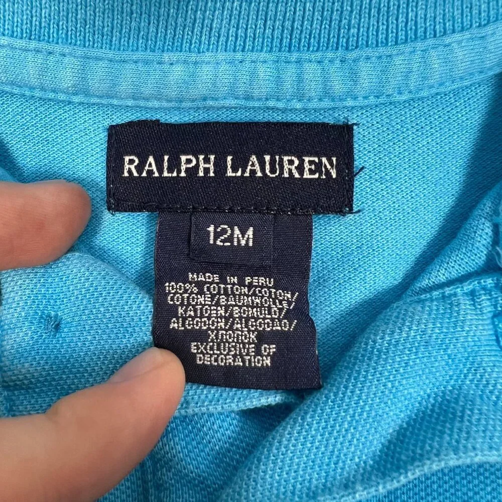 Ralph Lauren Baby Girls‎ Dress and Leggings Size 12M Ombre Embroidered Pony